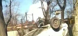 Развозил воду: в Заводском районе перевернулся автомобиль (ВИДЕО)