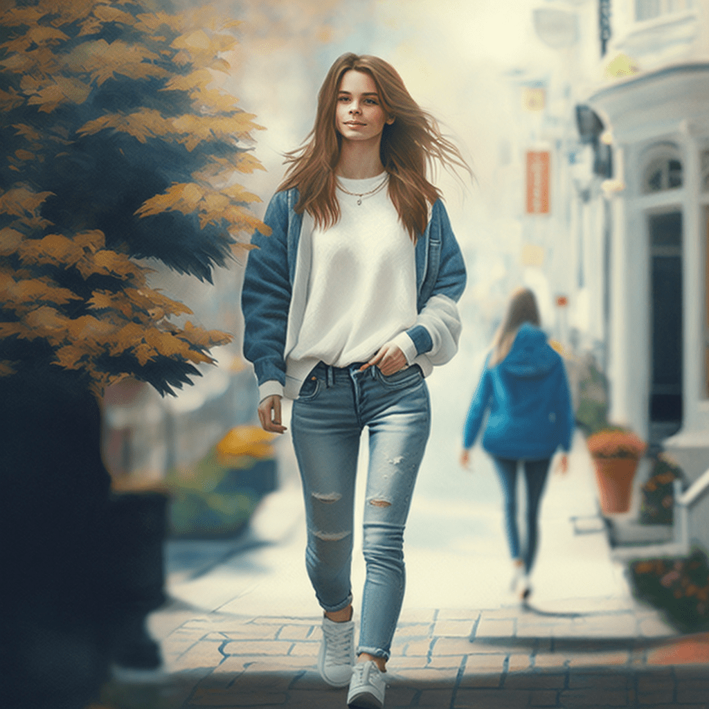 Белый свитер с джинсами