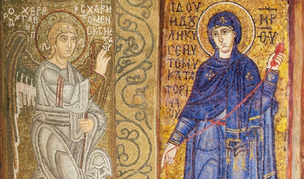 Ікона Благовіщення Пресвятої Богородиці. Мозаїка, Софія Київська, XI століття