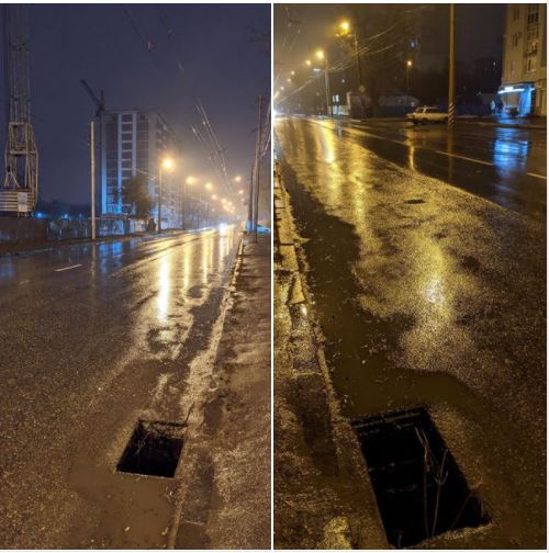 Эта дыра может стать ловушкой для водителей. Фото: https://www.facebook.com/pvp.poltava