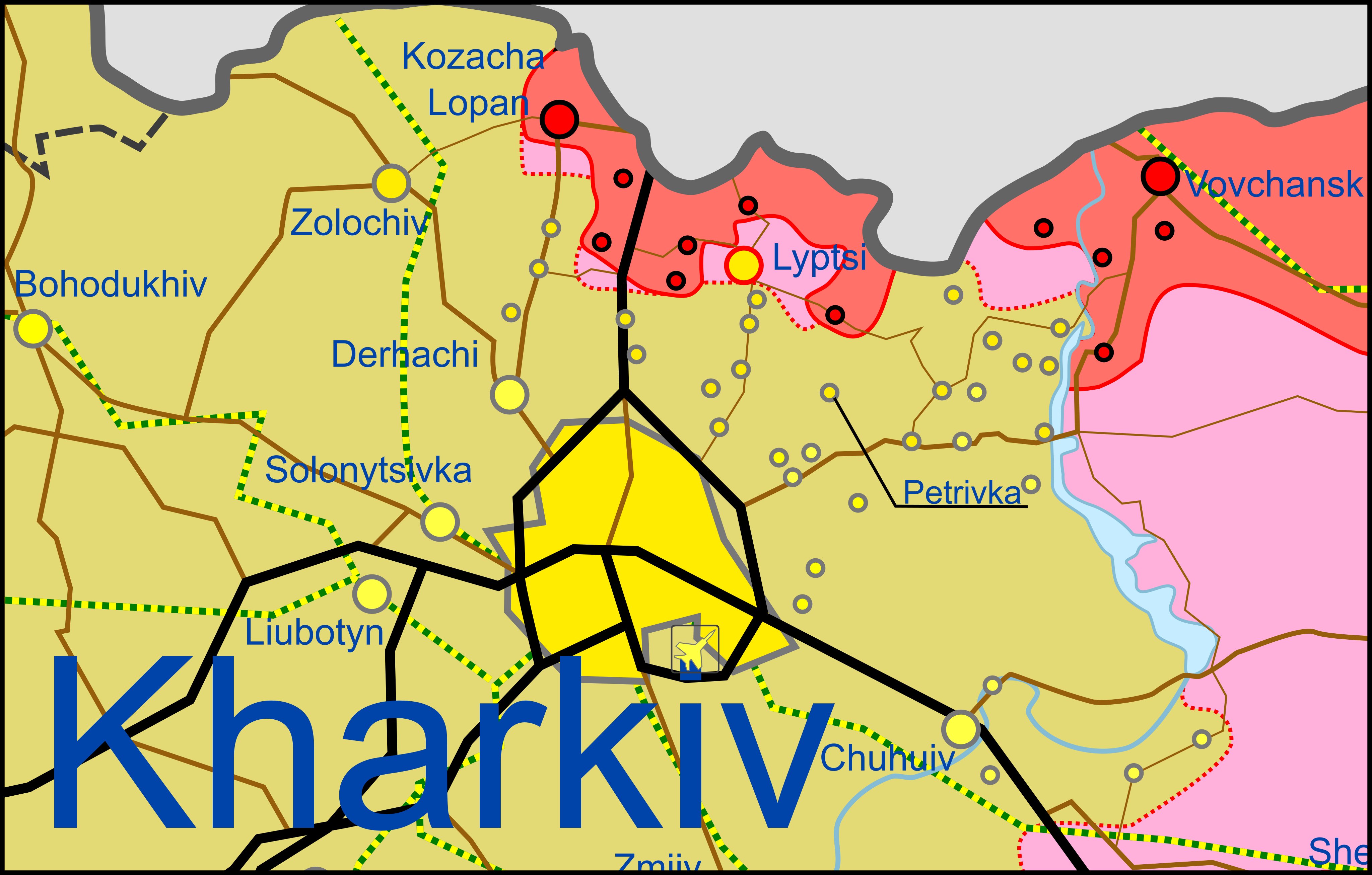 Карта бойових дій в Україні 15 травня