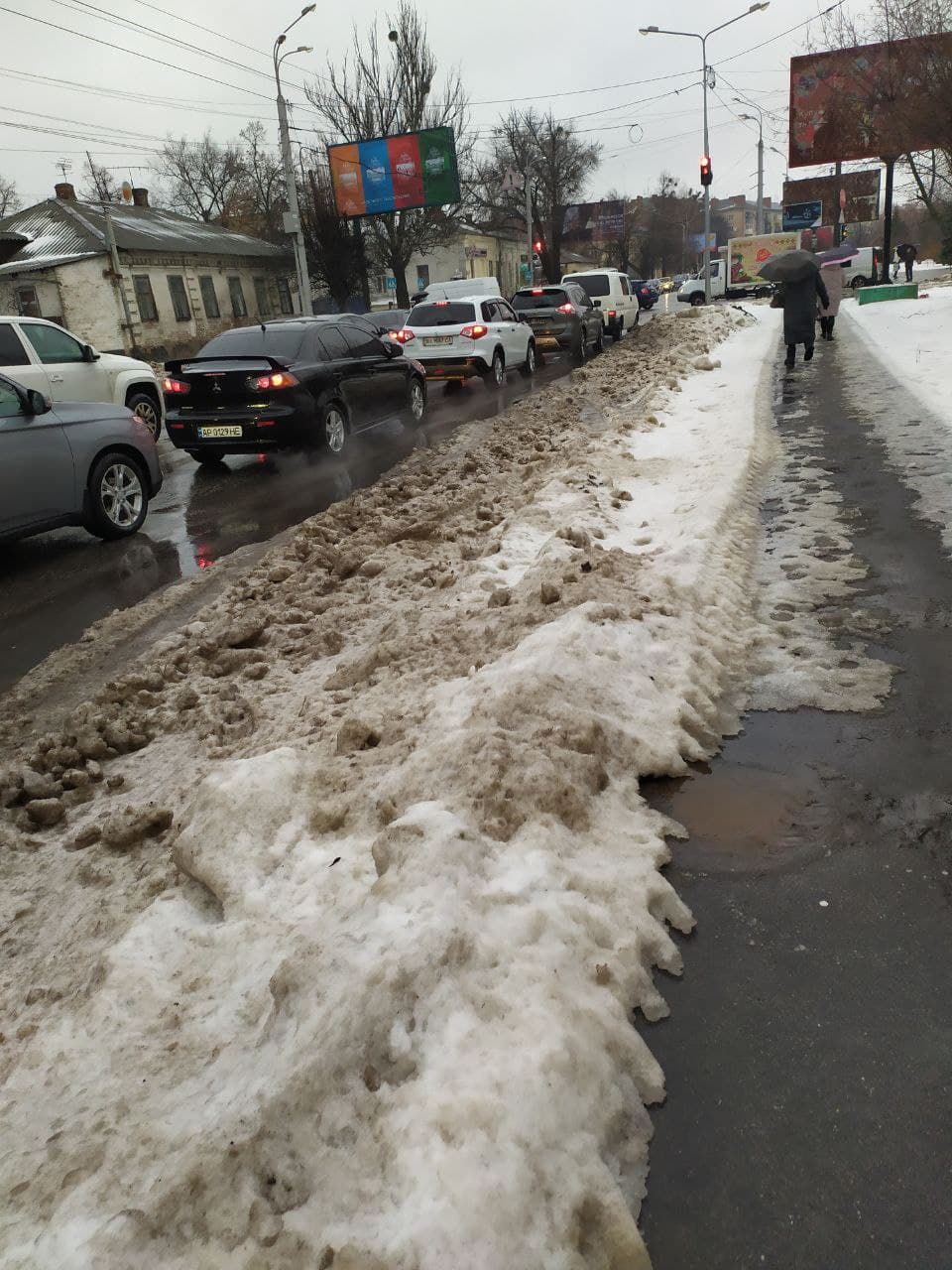 Ситуация на дорогах в Полтаве 12.02.2021. Фото: @Stomper_Ok