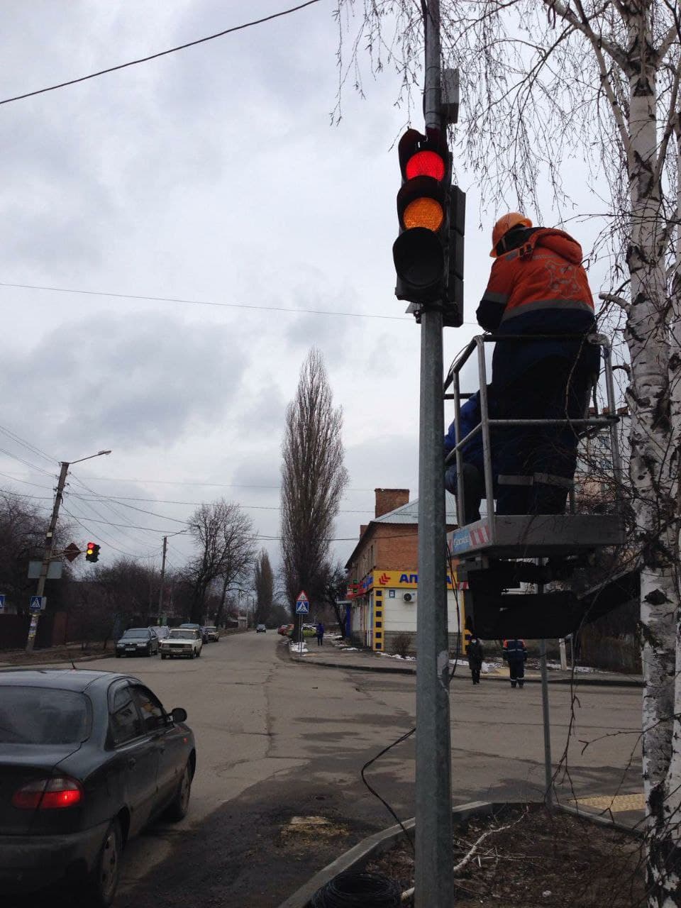 Светофор на С. Петлюры. Фото: https://t.me/novyny_zhkh_plt