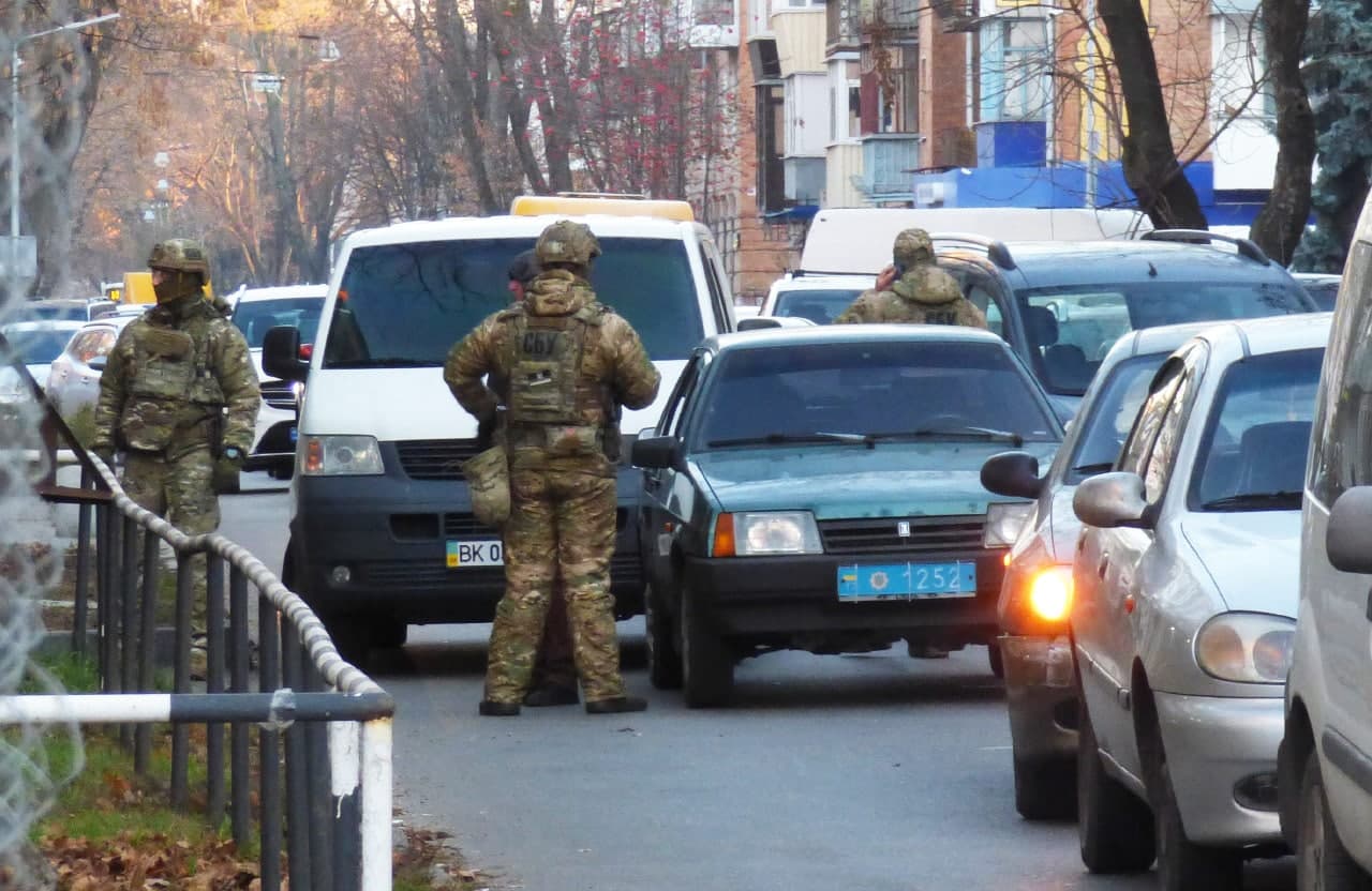 Задержание подозреваемого в центре Полтавы