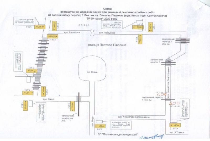 Схема объезда препятсвия