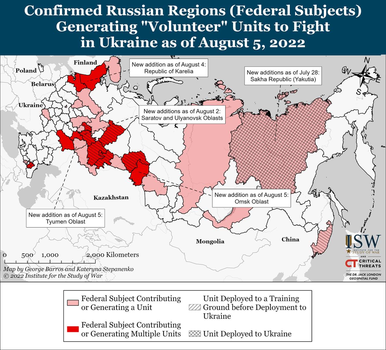 Карта бойових дій в Україні 6 серпня
