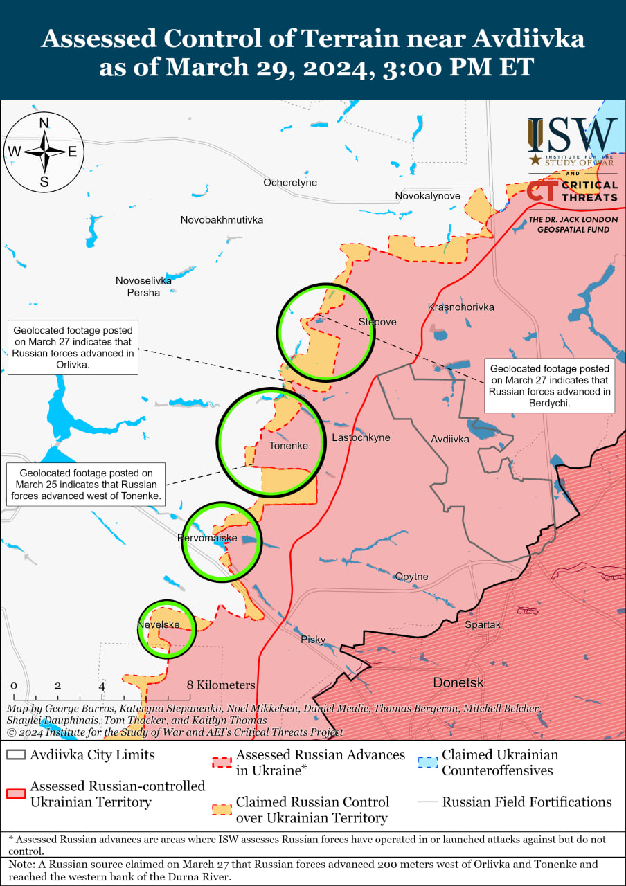 Карта бойових дій в Україні 30 березня.