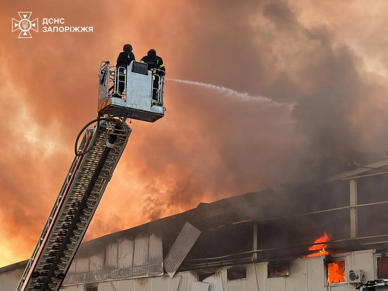 В Запорожье после атаки дронов приостановили работу мясокомбината 